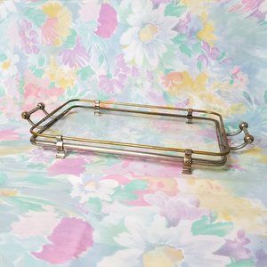 Vintage Glass and Metal Tray